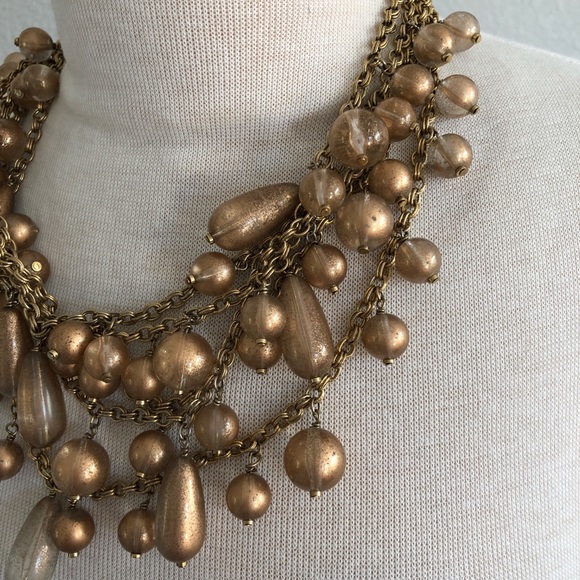 J. Crew Jewelry - Vintage J.Crew Painted Gold Beaded Necklace
